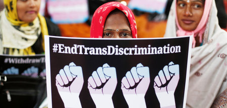 Hidschras protestieren in Neu-Delhi gegen die Diskriminierung du...