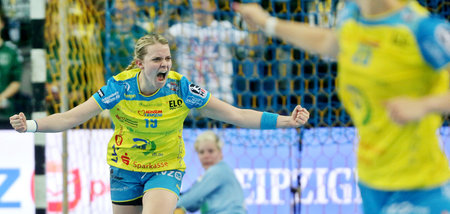 Selten im Blick: Kaya Diehl vom HC Leipzig in einer Partie gegen...