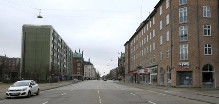 Stillstand in Kopenhagen: Oesterbrogade, normalerweise stark bef
