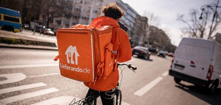Lieferando-Fahrer in Berlin (13.3.2020)
