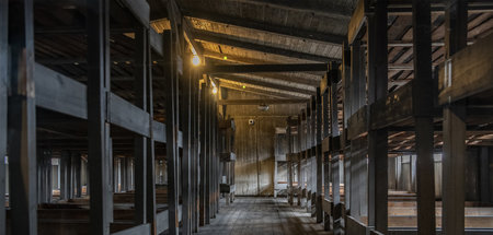 Blick in die Baracken des ehemaligen Konzentrationslagers Sachse...