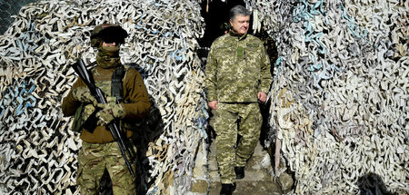 Der ehemalige ukrainische Präsident Petro Poroschenko während ei...