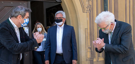 Noch Politik oder schon Blödelei? Markus Söder und Winfried Kret... Noch Politik oder schon Blödelei? Markus Söder und Winfried Kret...