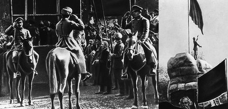 Hissen der roten Fahne über Taschkent im November 1917