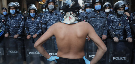 Protest gegen Zentralbankchef Riad Salameh (23.4.2020)