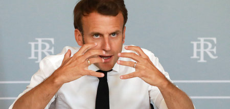 Wurde selbst zum »Acteur«: Präsident Macron bei der Videokonfere... Wurde selbst zum »Acteur«: Präsident Macron bei der Videokonfere...