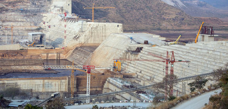 Die Baustelle des »Großen Damms der Äthiopischen Wiedergeburt« i...