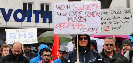 Die Beschäftigten bei Voith haben sich lange gegen die Werksschl...