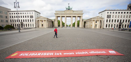Einsamer Protest: Eine Aktion der Gewerkschaften am 1. Mai 2020 ...