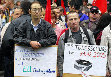 Protest gegen die Schließung des Berliner Samsung-Werkes im Sept... Protest gegen die Schließung des Berliner Samsung-Werkes im Sept...