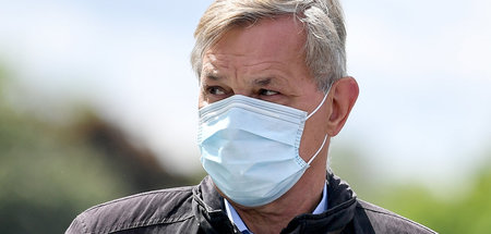 Bernd Riexinger, Bundesvorsitzender von Die Linke, wirkt desillu...