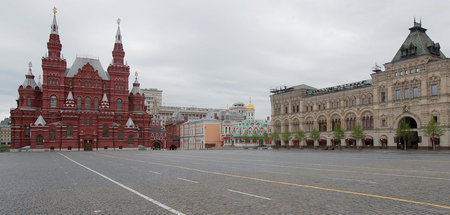 Verschobene Parade: Der leere Rote Platz in Moskau am Tag des Si... Verschobene Parade: Der leere Rote Platz in Moskau am Tag des Si...