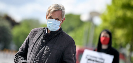 Bernd Riexinger, Bundeskovorsitzender der Partei Die Linke, bei ...