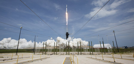 Start der »Falcon 9«-Rakete vom Kennedy Space Center in Cape Can...