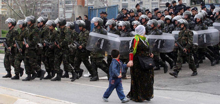 Polizeieinsatz in Istanbul anlässlich einer kurdischen Demonstra...