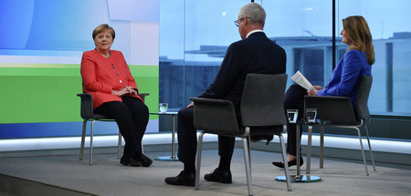 Kanzlerin Angela Merkel im ARD-Interview am Donnerstag abend