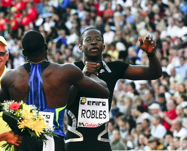 Knapp an der Bestmarke vorbei und gewonnen: Dayron Robles aus Ku...