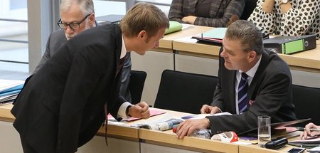 Holger Stahlknecht (CDU) mit dem damaligen AfD-Fraktionsvorsitze... Holger Stahlknecht (CDU) mit dem damaligen AfD-Fraktionsvorsitze...