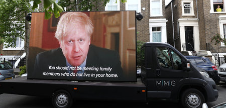 Regierungskritische Kampagne in London am 24.5.2020