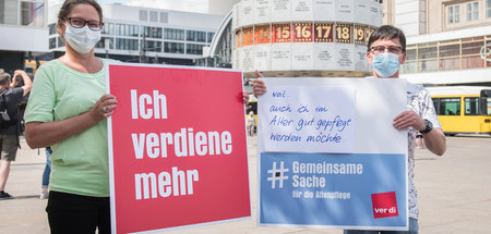 Aktionstag in der Altenpflege: Verdi mobilisierte am Mittwoch bu...