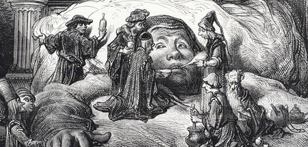 »Kommt nicht umhin«: Pantagruel auf dem Krankenbett, Illustratio... »Kommt nicht umhin«: Pantagruel auf dem Krankenbett, Illustratio...