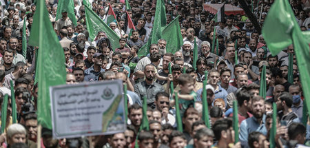 Demo der palästinensischen Hamas gegen die Annexionspläne (Jabal
