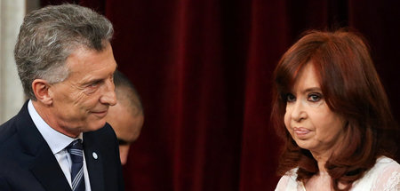 Cristina Fernández de Kirchner nach dem Ablegen ihres Amtseids, ...