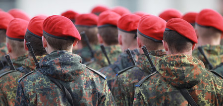 Soldaten eines Logistikbataillons der Bundeswehr beim »Rückkehre...