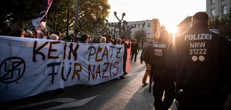 Demonstration gegen einen Aufmarsch der faschistischen Kleinstpa...
