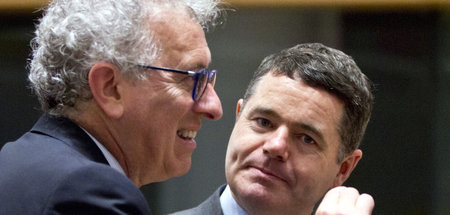 Der neue Euro-Gruppenchef Paschal Donohoe (r.) am Donnerstag in