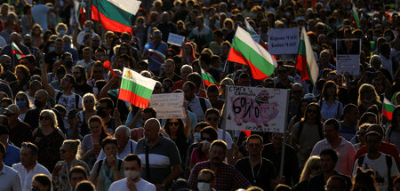Demonstration gegen die Regierung am Mittwoch abend in Sofia