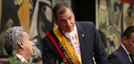 Damals noch Verbündete: Rafael Correa (r.) und sein Nachfolger L...