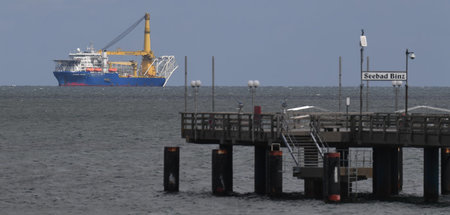 Das russische Verlegeschiff »Akademik Tscherski« im Mai vor der ...