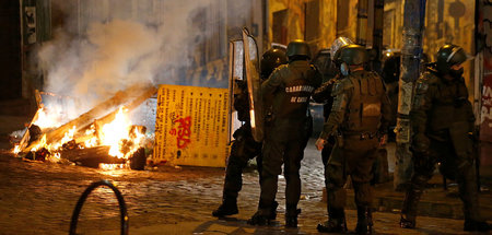 Unter anderem in der Hafenstadt Valparaíso demonstrierten am 22....