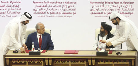 USA und Taliban in Person des US-Sondergesandten Zalmay Khalilza...