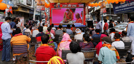 Auch in Indiens Hauptstadt Neu-Delhi wurde die Liveübertragung d...