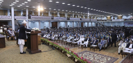 Afghanistans Präsident Aschraf Ghani spricht zur Eröffnung der g... Afghanistans Präsident Aschraf Ghani spricht zur Eröffnung der g...