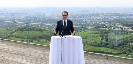 Heinz-Christian Strache am 11. August auf dem Kahlenberg in Wien