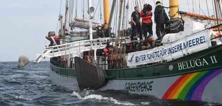Greenpeace-Aktion gegen Schleppnetze (Sassnitz, 26.7.2020)