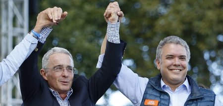 Álvaro Uribe (l.) und sein Zögling Iván Duque, aktuell kolumbian...