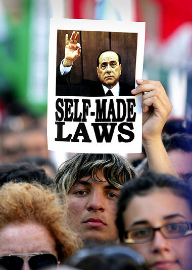 Demonstration gegen Premier Berlusconi (Rom , 8. Juli 2008)