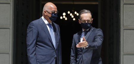 Griechenlands Außenminister Nikolaos Dendias und sein deutscher ... Griechenlands Außenminister Nikolaos Dendias und sein deutscher ...