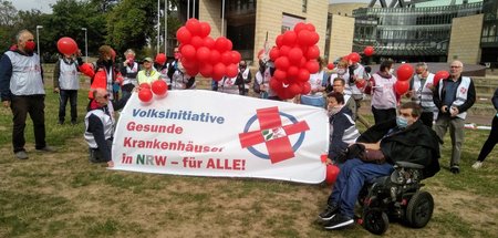 Protestaktion der Volksinitiative »Gesunde Krankenhäuser in NRW«...