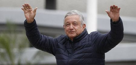 Mexikos Präsident López Obrador vor Unterstützern in der Hauptst... Mexikos Präsident López Obrador vor Unterstützern in der Hauptst...