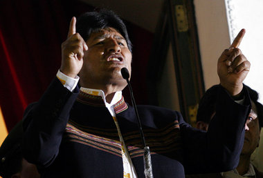 Im Amt bestätigt: Boliviens Präsident Evo Morales in der Nacht z...