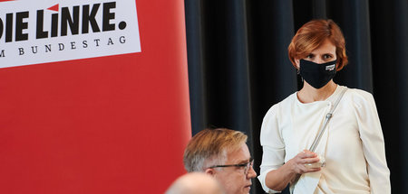 Katja Kipping und Dietmar Bartsch am Donnerstag in Potsdam