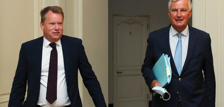 Ring frei: Die Chefunterhändler Großbritanniens, David Frost (l....