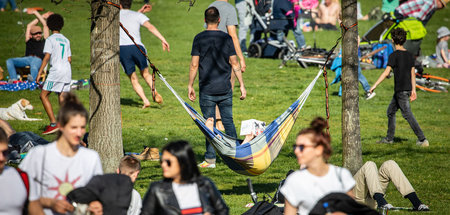 Noch bietet der Günthersburgpark in Frankfurt am Main viel Platz...