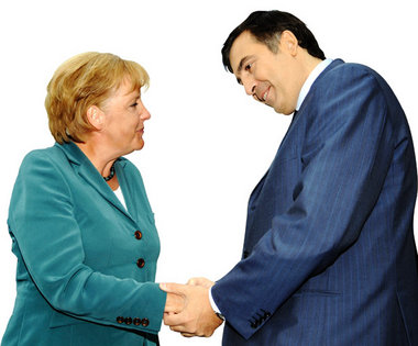 Volle Solidarität – Kanzlerin Angela Merkel und Georgiens Staats...