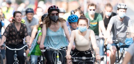 Fahrraddemo der jungen Klimaschutzbewegung im Juli in Dresden
